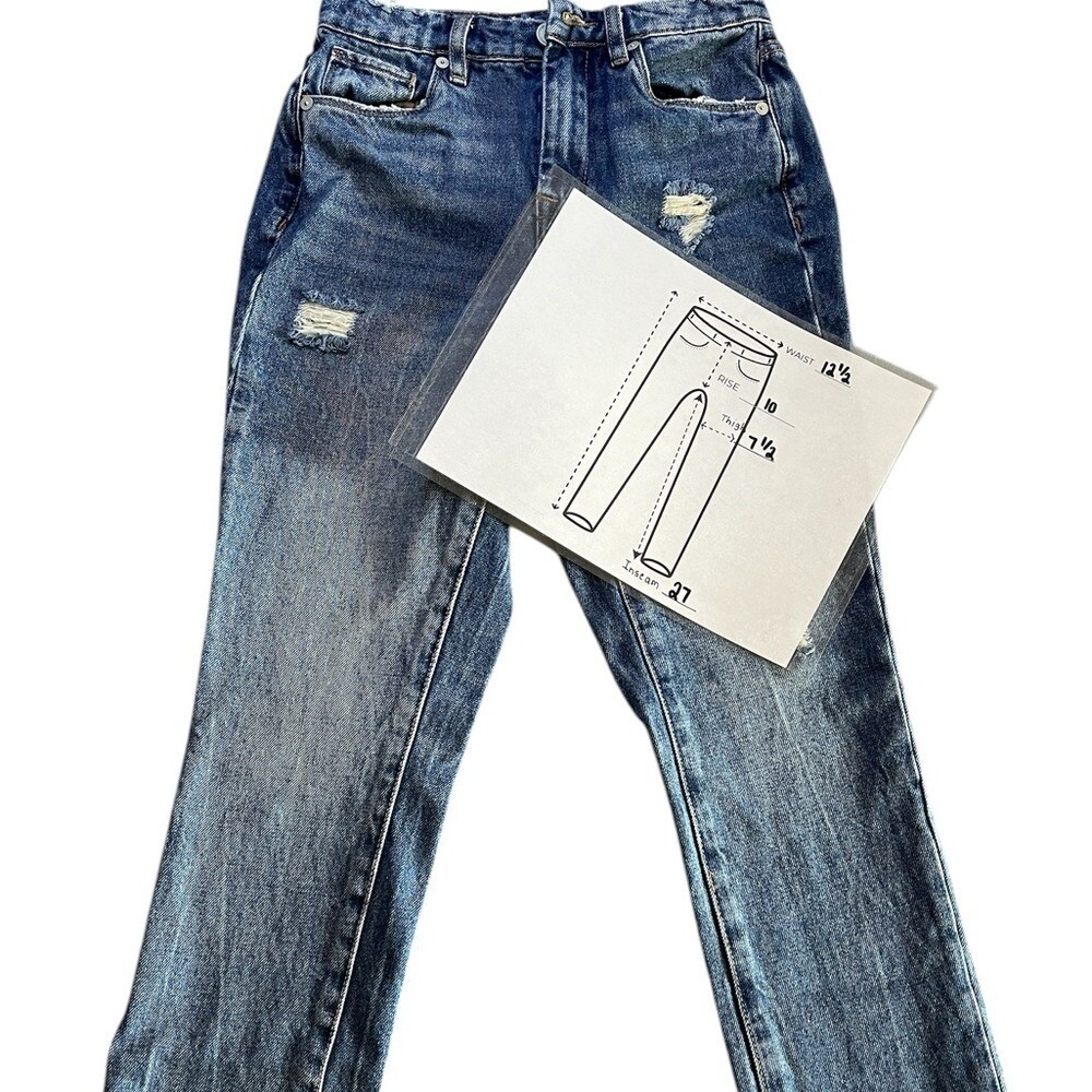 Women's BlankNYC The Madison High Rise Crop Medium Wash Distressed Jeans Size 24